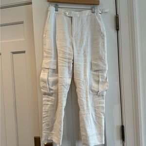 Cropped White Cargo Pants